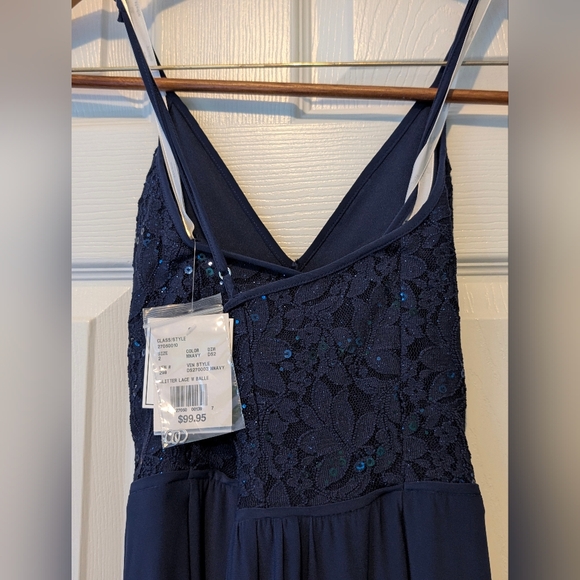 NWT David's Bridal Navy (Marine) Sequin Lace Sheath Dress Size 2/4 $37 - Picture 6 of 8